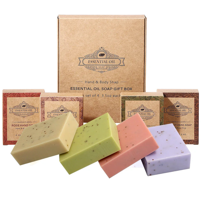 Lavender Frosted Soap Gift Set with Essential Oils 4-Pack