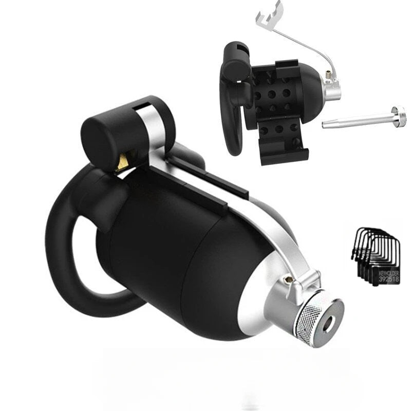 Resin Male Chastity Lock Cage with Urethral Catheter