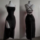 Women's Halter Strap Bodycon Hip-Hugging Dress