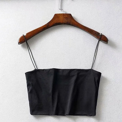 Women's Sleeveless Elastic Cotton Crop Tank Top