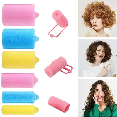 Soft Sponge Foam Hair Curling Rollers 6-14 Pack