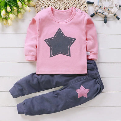 Baby Girls' Cotton Cartoon Pajama Set Ages 0-5