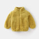 Kids' Solid Color Plush Warm Casual Coat Jacket
