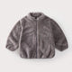 Kids' Solid Color Plush Warm Casual Coat Jacket