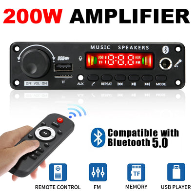 200W Bluetooth 12V Amplifier Board with MP3 USB FM
