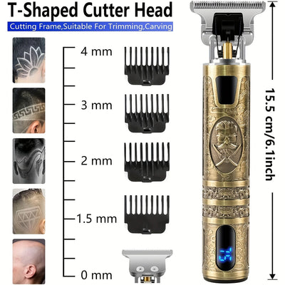 Rechargeable Electric Hair Clipper with LCD Display