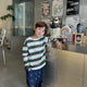 Kids' Striped Long Sleeve Cotton Top Ages 2-7
