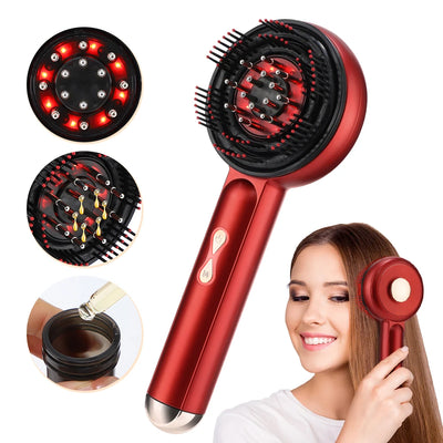 Electric Scalp Massager Comb Red Blue Light for Hair Growth