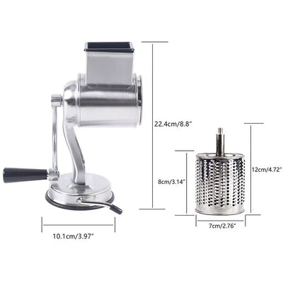Rotary Cheese Grater Stainless Steel with 5 Blades