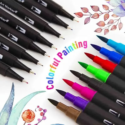 Double-Ended Watercolor Art Markers for Drawing and Crafts