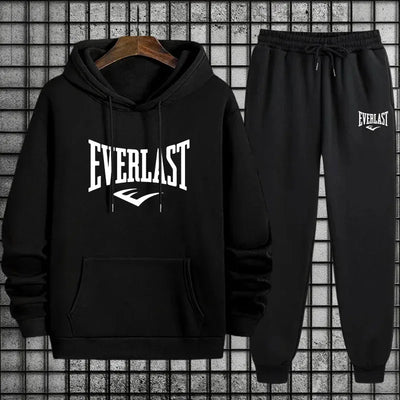 Men's Hooded Sweatshirt and Sweatpants Sports Set