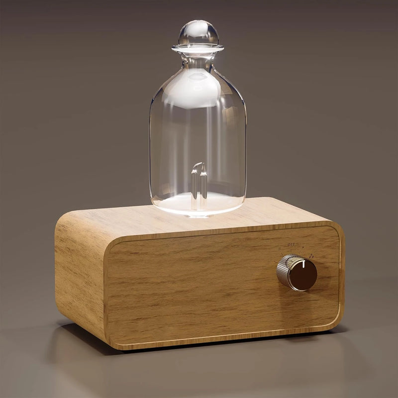 Rechargeable Essential Oil Diffuser Waterless Nebulizing Diffuser Electric Smell for Home Office Wood and Glass Aroma Diffuser