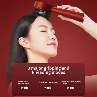 Electric Vibration Scalp Massage Comb with Oil Applicator