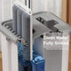 Hands-Free Flat Mop and Bucket Set with 4 Microfiber Pads