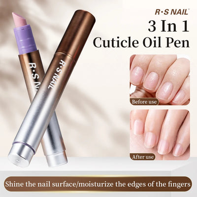RSNAIL 3-in-1 Cuticle Oil Pen with Ceramic Nail Pusher